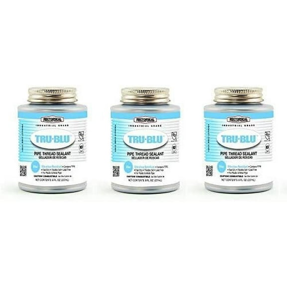 Rectorseal 31551 1/2 Pint Brush Top Tru-Blu Pipe Thread Sealant Three Pack - Blue