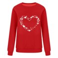 thumbnail image 4 of TIMIFIS Chandails Rouges de la Saint-Valentin pour Femmes Col Rond Manches Longues Chandail Ample Décontracté Tenues Printemps Automne Chandail Cœur Chemises - Printemps/été, 4 of 4