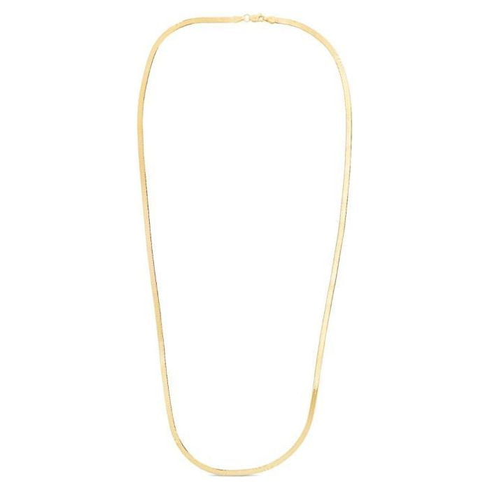 10k SOLID Yellow Gold 2.8mm Herringbone Chain Necklace or Bracelet for Pendants and Charms with Lobster-Claw Clasp (7", 16", 18", 20 inch)