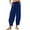 Blue, variant on EDFBUYKRS Female Women Pants Casual Womens Pants Jeans Womens Baggy Wide Leg Pants Casual Drawstring Elastic Waisted Palazzo Harem Trousers with Pockets M