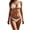 white, variant on Women's Starfish Decor Triangle Bikini Set Halter Tie Side String Two Piece Cheeky Bathing Suit Solid White & Chocolate Brown 2 Colors