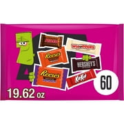 Hershey Assorted Flavored Halloween Candy, Bag 19.62 oz, 60 Pieces