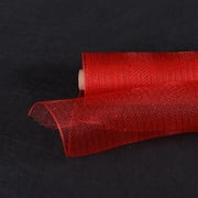 Red - Deco Mesh Wrap Metallic Stripes -  ( 10 Inch x 10 Yards )