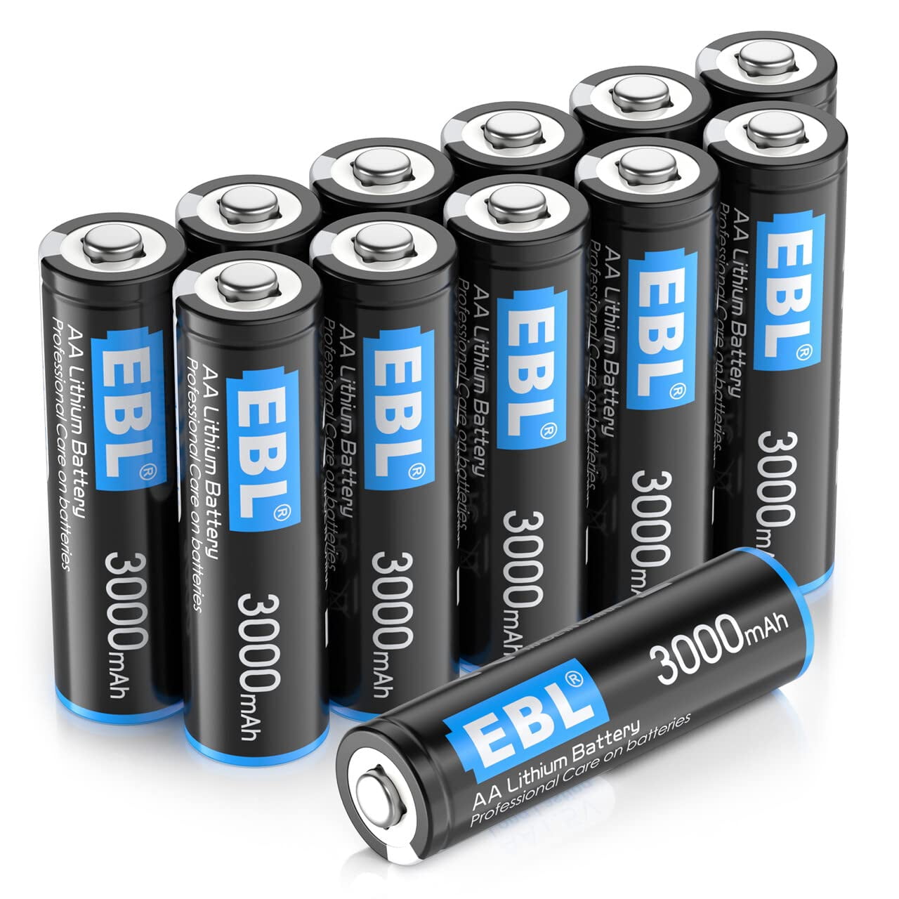 EBL 12 Pack AA Lithium Batteries and 8 Pack AAA Lithium Batteries 1.5V - High Performance Constant Volt Double A Battery for High-Tech Devices【Non-Rechargeable】