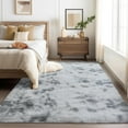 thumbnail image 4 of Memoryfield 9' x 12' Area Rug, Tie-Dye Plush Non-Skid Rug, for Bedroom Living Room Nursery, Light Gray, 4 of 9