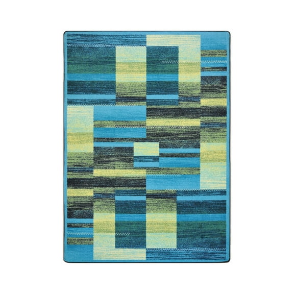 Joy Carpet Kid Essentials Teen Boomblox Area Rug Rectangle Teal 3'10" x 5'4"