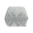 thumbnail image 6 of DeeHome Diamond Large Handcrafted Faux Yarn Pouf, Ivory and Grey, 6 of 6