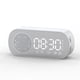 thumbnail image 5 of Kearding Reloj despertador digital Funcionamiento con botón recargable Radio portátil compatible con Bluetooth Altavoz Reproductor de MP3 Suministros Blanco 2piezas Kearding CBP164577, 5 of 5