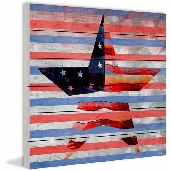 Parvez Taj "One Star" Print on White Wood