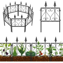 7 Pack Decorative Garden Fence 25inx7ft Metal Wire Animal Barrier Border Panel