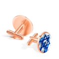 thumbnail image 3 of Flag of Israel Elegant Shirt Cufflinks Set for Men, Stainless Steel, Suitable for Formal Attire, 3 of 6