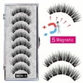 thumbnail image 3 of Juego de 3 pestañas postizas magnéticas, no requiere delineador de ojos ni pegamento, pestañas postizas reutilizables de aspecto natural, pestañas negras, ligeras, 3 of 5
