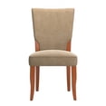thumbnail image 2 of iNSPIRE Q Alamosa Traditional Cherry Finish Velvet Parson Chair, Peat (Set of 2), 2 of 6
