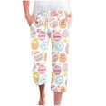 thumbnail image 1 of Pantalones de Mujer Casual Cintura Elástica con Estampado Floral de Pascua, Sueltos Pantalones de Pierna Ancha Recta para la Moda Y Diaria, 1 of 5