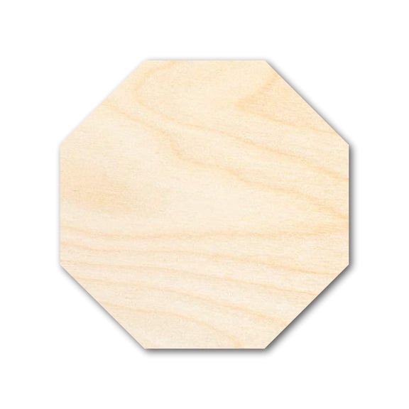 Unfinished Wood Octagon Shape | DIY Craft Cutout 5" / 1/2"