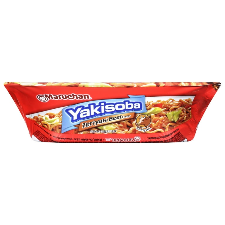 6 pack) Maruchan Yakisoba Teriyaki Beef Flavor Noodles, 4 oz Shelf