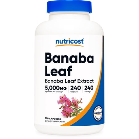 Nutricost Banaba Leaf Extract 240 Capsules for 240 Servings Per Bottle - Vegan, GMO-Free, Gluten-Free