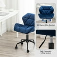 thumbnail image 3 of PROHIKER Vanity Stool Chair with 360° Swivel Rolling Wheels, Height Adjustable Makeup Desk Chair with Back, Furry Padded Seat Accent Furniture Office Vanity Chair for Living Room, Bedroom, Blue, 3 of 8