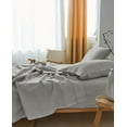 thumbnail image 6 of Simple&Opulence 100% Belgian Linen Sheet Set Handmade Hemstitch Light Grey King Size Bed Sheet-4 Piece (1 Flat Sheet+1 Fitted Sheet+2 Pillowcases)-Natural Flax Farmhouse Bedding, 6 of 6