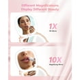thumbnail image 4 of Wattne Compact Mirror, Rechargeable Travel Makeup Mirror with Lights,1x/10x Magnification,3 Color Lighting,Dimmable 2-Sided LED Lighted Mirror,Pocket Mirror for Handbag,Purse,USB Charging, 4 of 7
