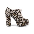 thumbnail image 6 of BLISSFUL STEP Women's Platform Block Heel Lace Up Booties White Leopard (Size 8), 6 of 8