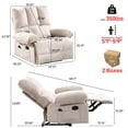 thumbnail image 3 of HOMYEDAMIC Oversized Recliner Chair, Plus Size 28 inch Large Wide Seat Manual Flannel Recliner with Pockets & Massage Pillow 350 lb Capacity for Living Room Adults, 3 of 7