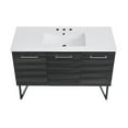 thumbnail image 6 of Annecy 48 in. Black Walnut Bathroom Vanity With White, 3-Hole Ceramic Sink Top, 6 of 9