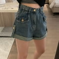 thumbnail image 5 of Y2K Cargo Denim Shorts Womens High Waist Stretchy for Street Style, 5 of 7