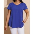 thumbnail image 5 of a.Jesdani Women’s Plus Size V-Neck Blouse Casual Flowy Flutter Sleeve Tops with Button for Curvy Women M-4X, 5 of 8