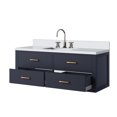thumbnail image 4 of Blue 48"w X 22"d Bath Vanity With Cultured Marble Top And Faucet Included - Filler, Wood Made, Soft Close Drawers Single 48 In. 22 & Plywood, Solid Frame, Doors, 4 of 5