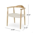 thumbnail image 2 of GDF Studio Avila Mid Century Modern Ash Wood and Rope Accent Chair, Matte White and Natural, 2 of 11