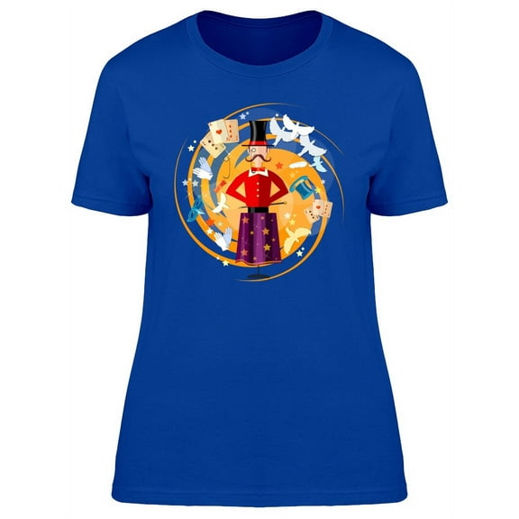 Magician Circus Doodle T-Shirt Women -Image by Shutterstock, Female Small
