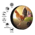 thumbnail image 4 of Naloa Country Farm Morning Rooster PVC Leather Spare Tire Wheel Cover Spare Tire Cover, for Car Truck SUV Camper Trailer Universal Fit(14-17in)-15 inch, 4 of 6