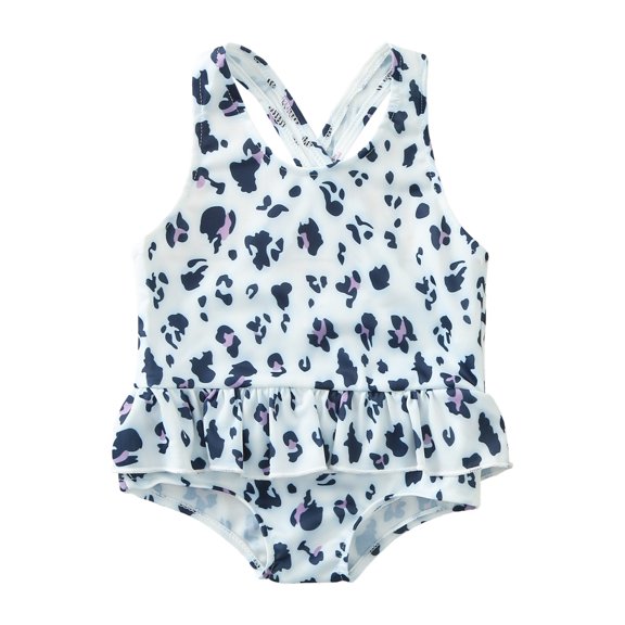 FRSASU Toddler Baby Girls One Piece Printed Ruffles Swimsuit Swimwear