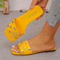 thumbnail image 5 of Fasiaou Women Fashion Metallic Stud Slide Sandals Cushion Outdoor Walking Comfortable Flat Slippers Summer Casual Non Slip Support Stylish Lightweight, 5 of 9