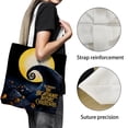 thumbnail image 3 of Nightmare Before Christmas Bolso de tela con estampado de lienzo para mujer, bolsa de compras reutilizable y estética, con cremallera interior, regalo para mujer,40*40cm., 3 of 6