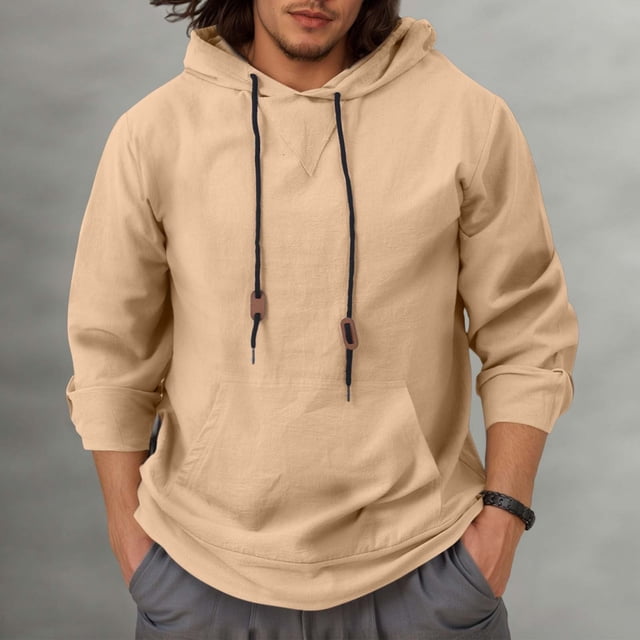 MHFRRA Sudaderas con Capucha de Otoño: Ropa Informal Cómoda y A La Moda para Jóvenes y Medianas Edades Caqui