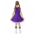 thumbnail image 4 of Girls Kids Cheerleader Uniform Dance Dress with Knee Socks Match Pom poms Set, 4 of 10
