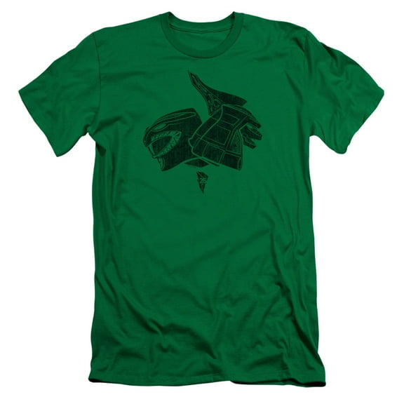 Power Rangers Green Adult 30/1 T-Shirt Kelly Green