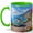 Green, variant on Sunny Coastal Road Trip 11oz Ceramic Mug, Blue Sea Travel Van Coffee Cup