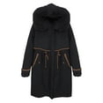 thumbnail image 4 of DPTALR George Women's Winter Fashion Slim Tooling Hooded Coat,Black,Size M, 4 of 5