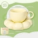 thumbnail image 2 of Juego de tazas de café de cerámica con cuchara, taza creativa y bonita con posavasos de nube de girasol, 6,5 onzas para té con leche (amarillo limón), 2 of 5