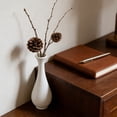 thumbnail image 4 of Sleek Plastic Vase for Dry Floral Arrangements, Contemporary Decorative Holder for Pampas Grass and Artificial Greenery, Stylish Accent for Dining Room, Coffee Table and Home Space, 8*1in, White, 4 of 6
