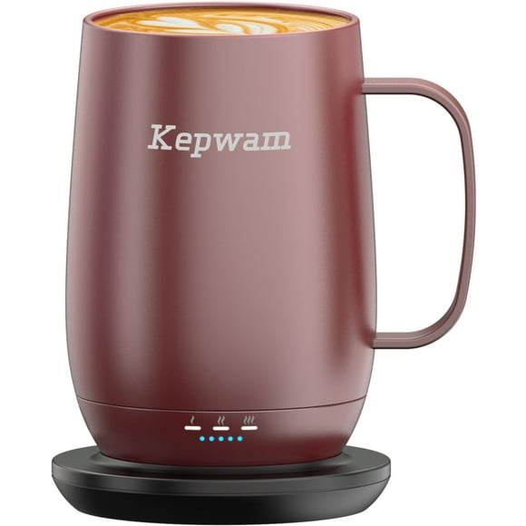 Taza de café calentada Kepwam T2-Plus con batería de 600 ml, 8 horas y 35 °C