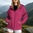 thumbnail image 6 of Outdoor Jackets for Women Plus Size Hooded Long Sleeve Solid Color Windproof Zip Up Casual Windbreaker with Pockets for Hiking Sport Camping Caving Running, 6 of 10