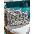 thumbnail image 4 of Outdoor Pillows Waterproof, Teal Green Leaf Bedding Throw Pillows with Insert for Couch Sofa Bed, Vintage Farmhouse Boho Pastoral Tribal 12x20 Inch Pillowcases Decorative Patio Pillow Set of 2, 4 of 8