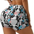 thumbnail image 2 of Sigee Panda Cute Hearts Print Women's High Waist Workout Shorts - Squat Proof, Tummy Control, Yoga and Gym Activewear-Medium, 2 of 9