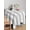 Gray White, variant on Cream Striped Table Cloth, Modern Farmhouse Cream White Stripes Waterproof Tablecloth for Square Tables, Reusable Washable Fabric Table Cover for Restaurant Kitchen Dining Tables 54"x54"