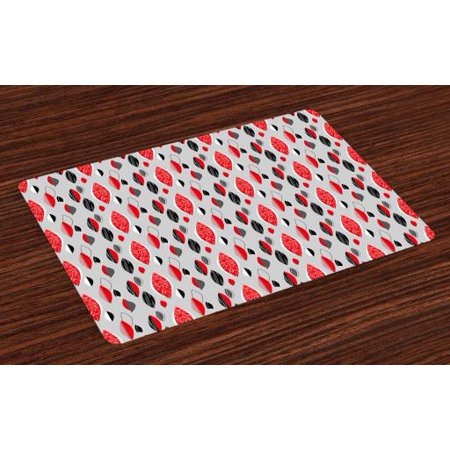 Mid Century Placemats Set Of 4 Abstract Oval Leaf Forms With Mid Century Placemats Set Of 4 Abstract Oval Leaf Forms With Diffe Designs And Color Combinations