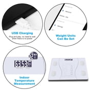 Intelligent Body Fat Scale, a Simple and Practical Digital Scale That can be Connected to a Mobile Digital Bathroom Scale to Display BMI, Body Fat, Muscle Mass, and Durable Weight Scale (White)